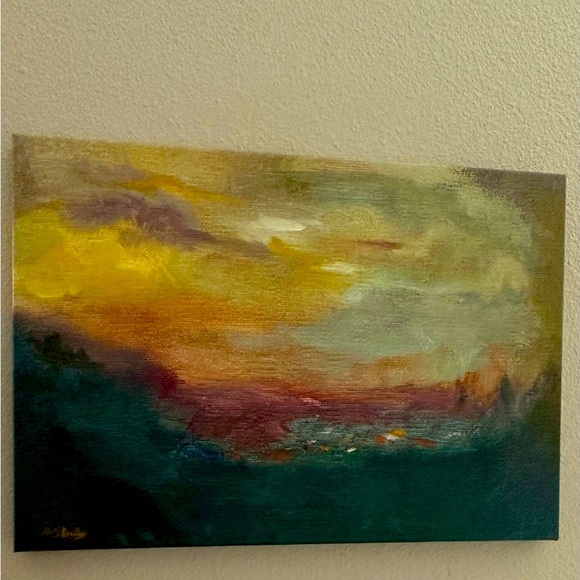 Giclee print of oil painting. City lights in Tuscany Italy - Picture 2 of 3